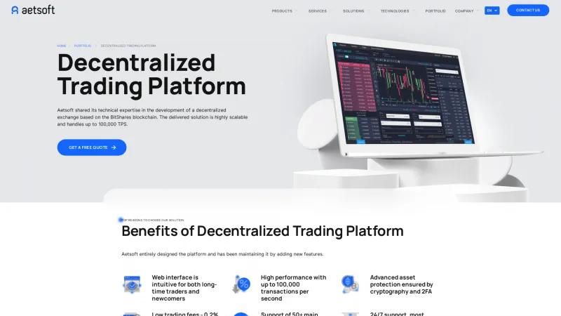 Homepage of OpenLedger White Label DEX