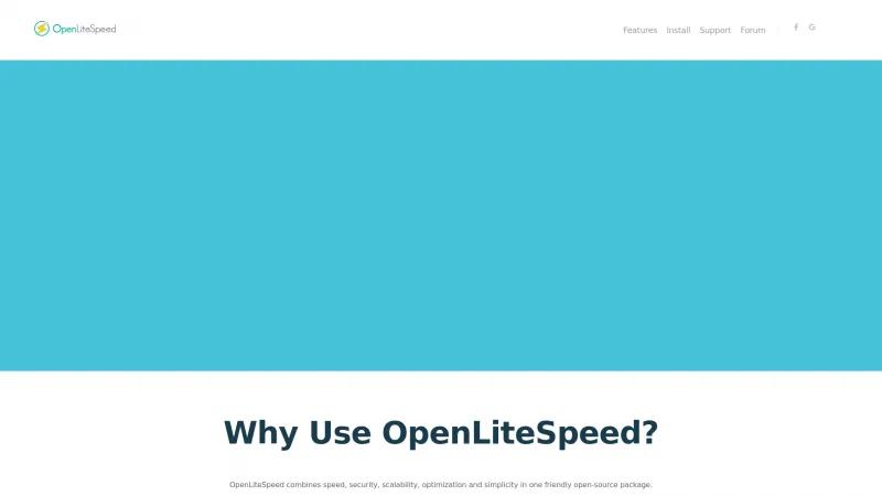 Homepage of OpenLiteSpeed