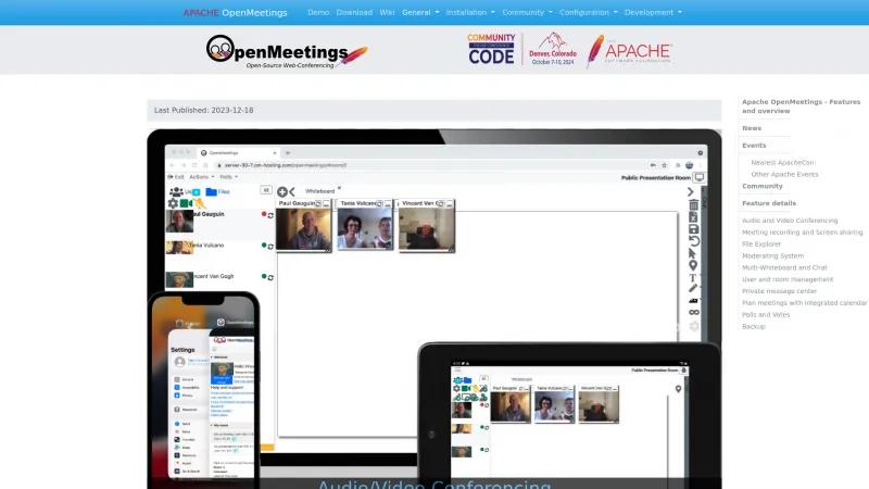 Homepage of OpenMeetings