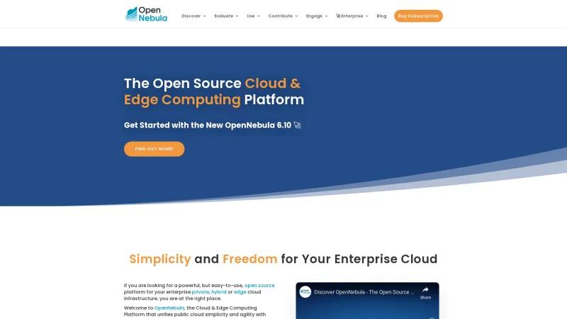 Homepage of OpenNebula