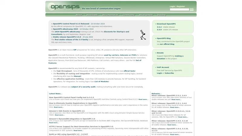 Homepage of OpenSIPS