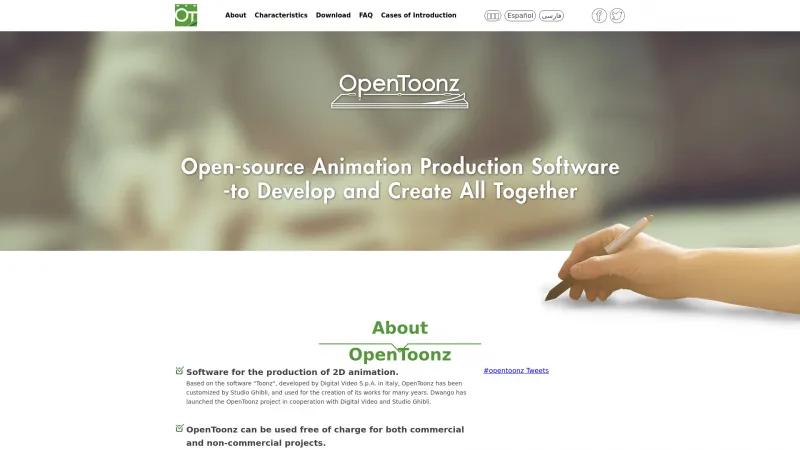 Homepage of OpenToonz