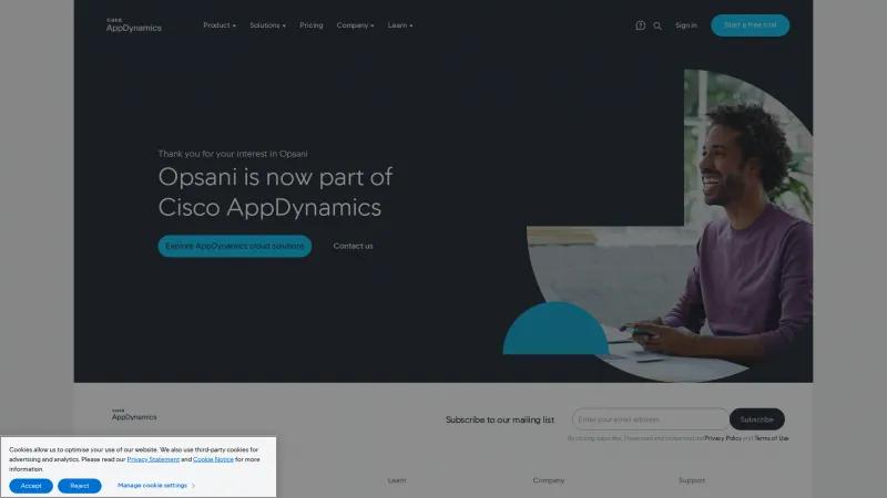 Homepage of Opsani