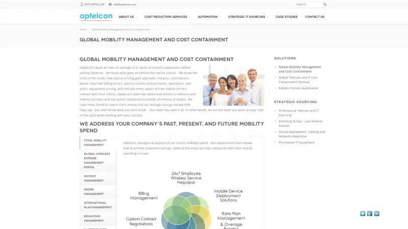 Homepage of Optelcon Global View