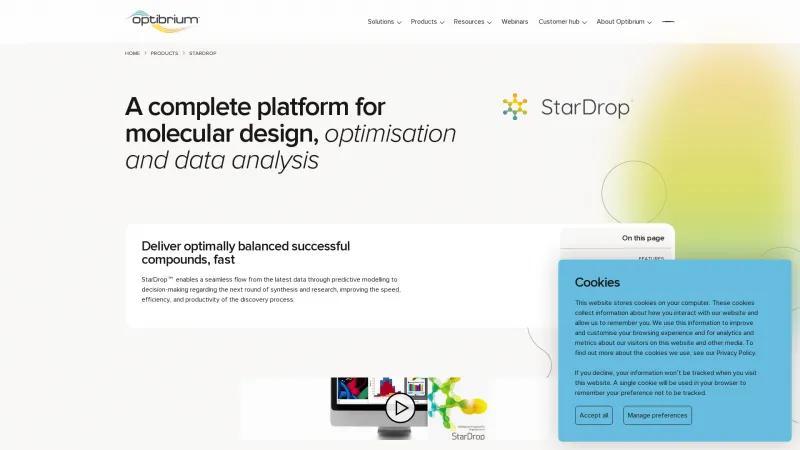 Homepage of StarDrop