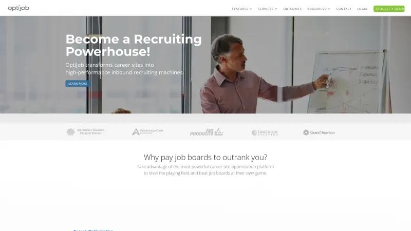 Homepage of Optijob