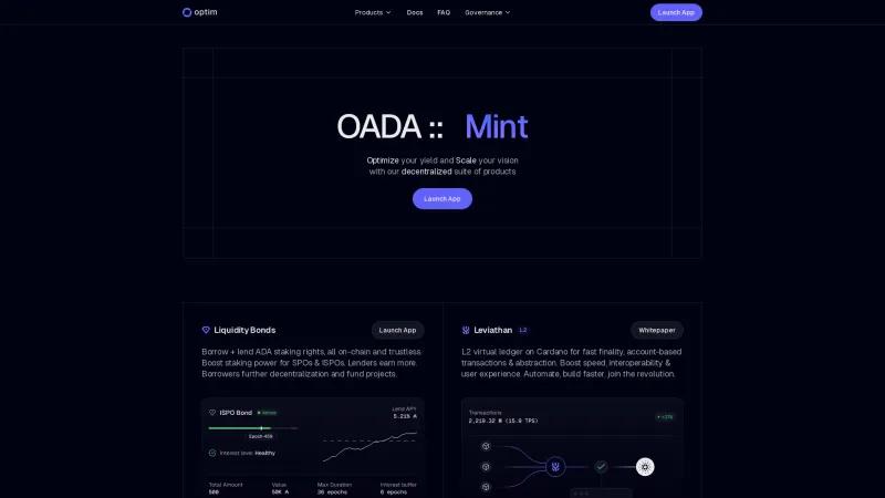 Homepage of Optim Finance