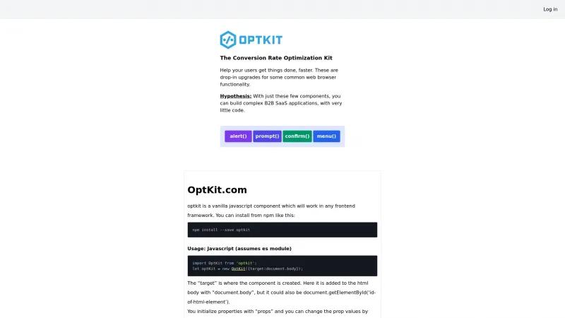 Homepage of OptKit