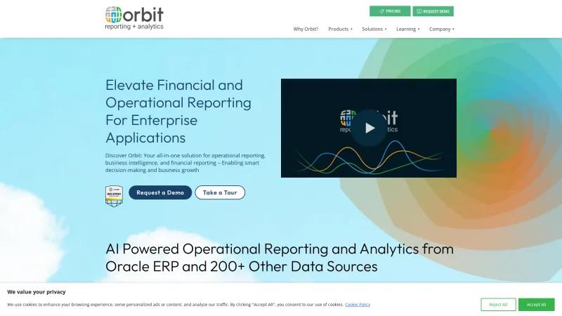 Homepage of Orbit Analytics