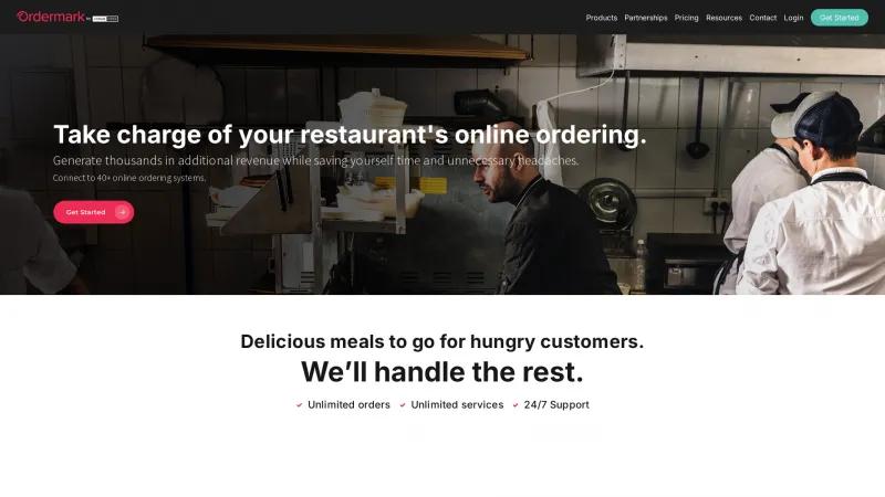 Homepage of Ordermark