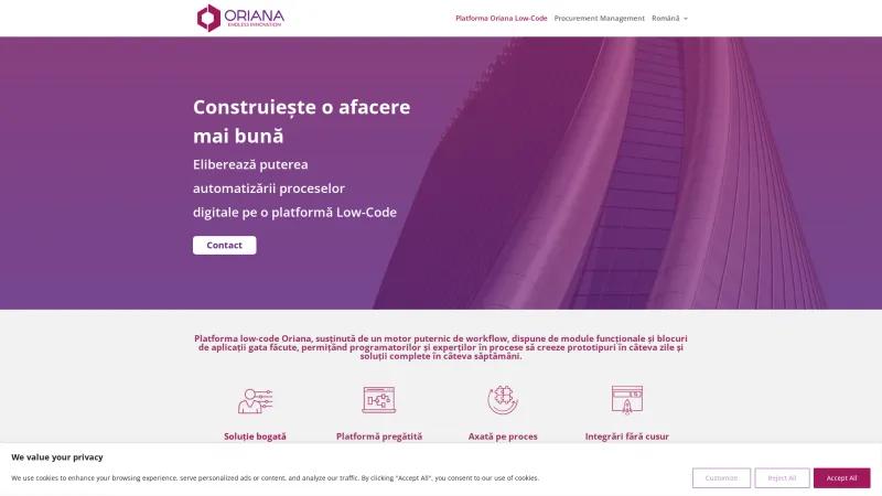 Homepage of Oriana Studio