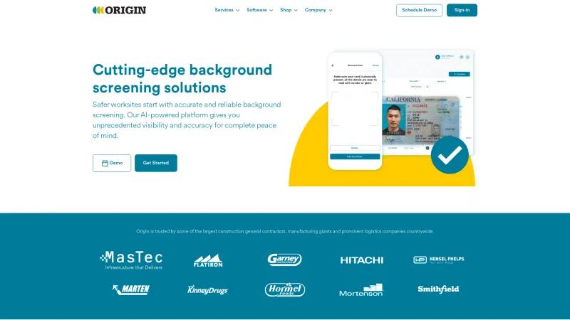 Homepage of Origin