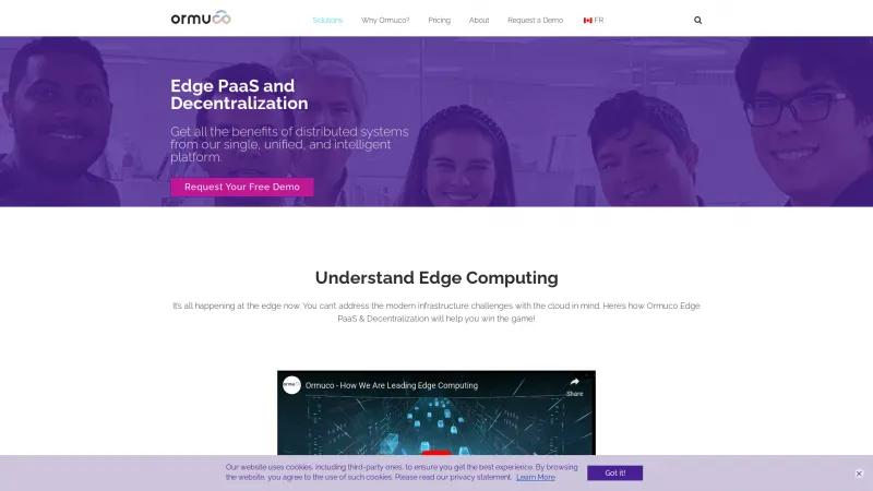 Homepage of Ormuco Edge