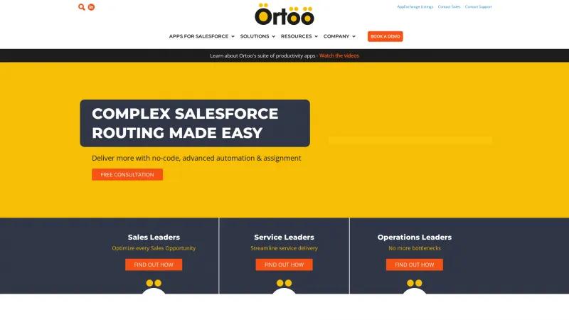 Homepage of Ortoo