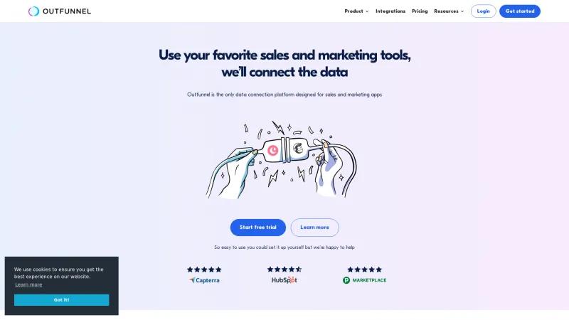 Homepage of Outfunnel