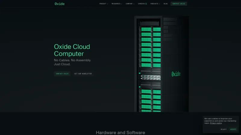 Homepage of Oxide Cloud Computer