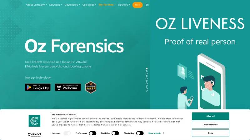 Homepage of Oz Biometry