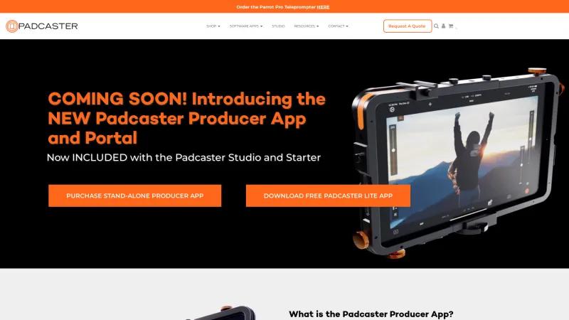 Homepage of Padcaster Producer