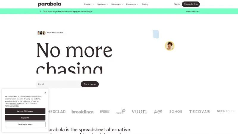 Homepage of Parabola