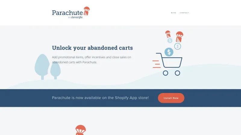 Homepage of Parachute