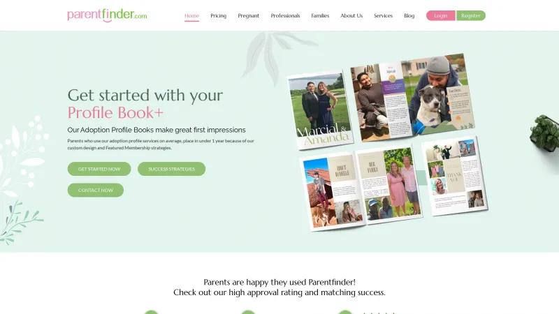 Homepage of Parentfinder