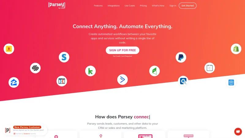 Homepage of Parsey