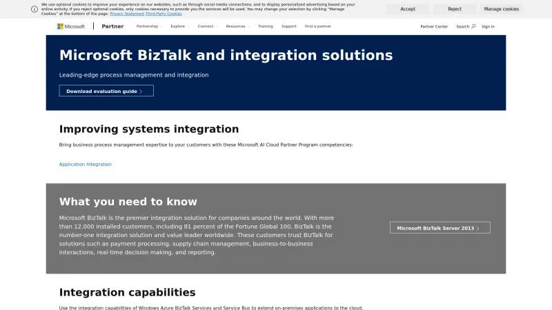 Homepage of BizTalk Server