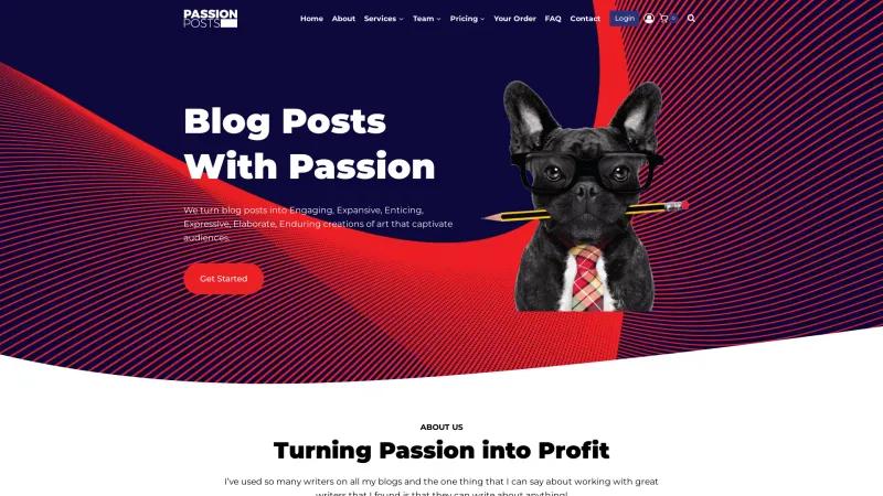 Homepage of Passion Posts