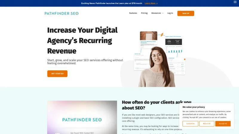 Homepage of Pathfinder SEO