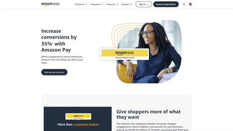 Homepage of Amazon Pay