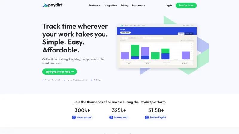 Homepage of Paydirt