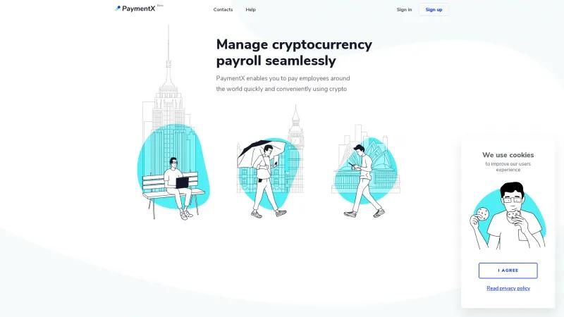 Homepage of PaymentX