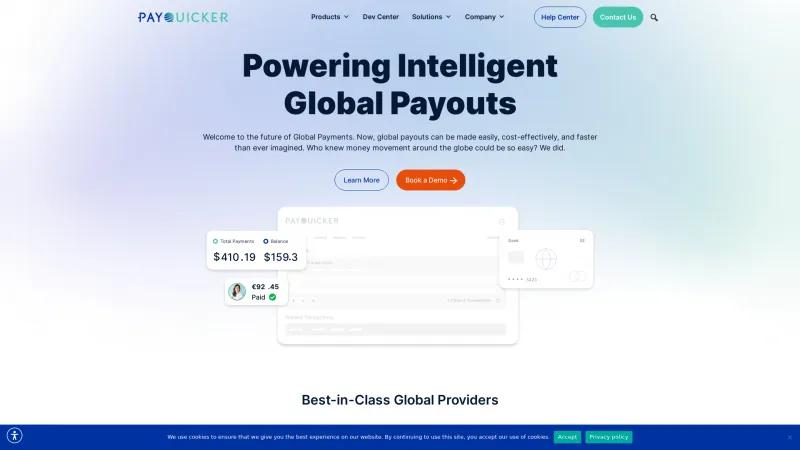 Homepage of PayQuicker