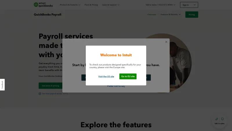 Homepage of QuickBooks Payroll