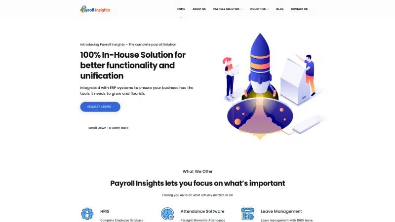 Homepage of Payroll Insights