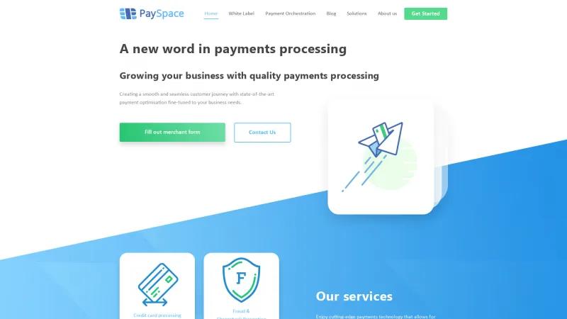 Homepage of PaySpace