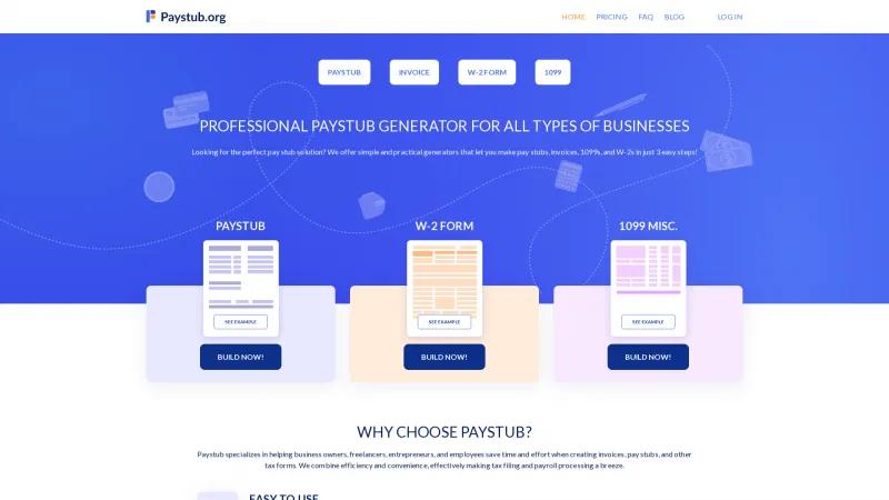 Homepage of Paystub.org