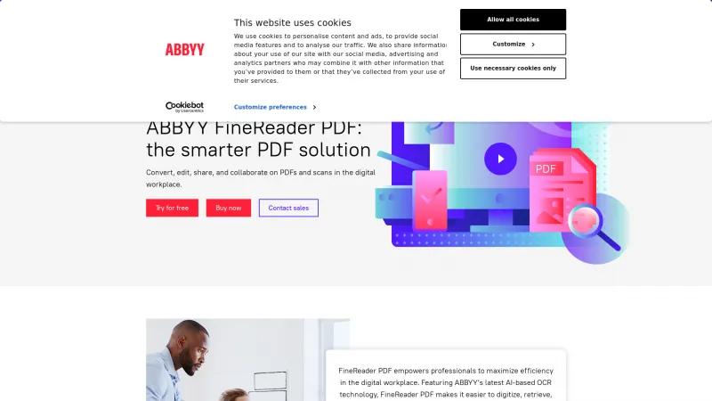 Homepage of ABBYY FineReader PDF