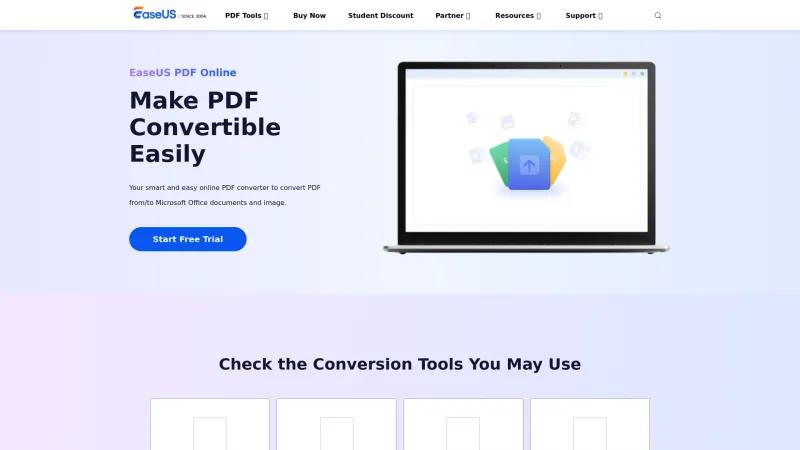 Homepage of EaseUS PDF Online