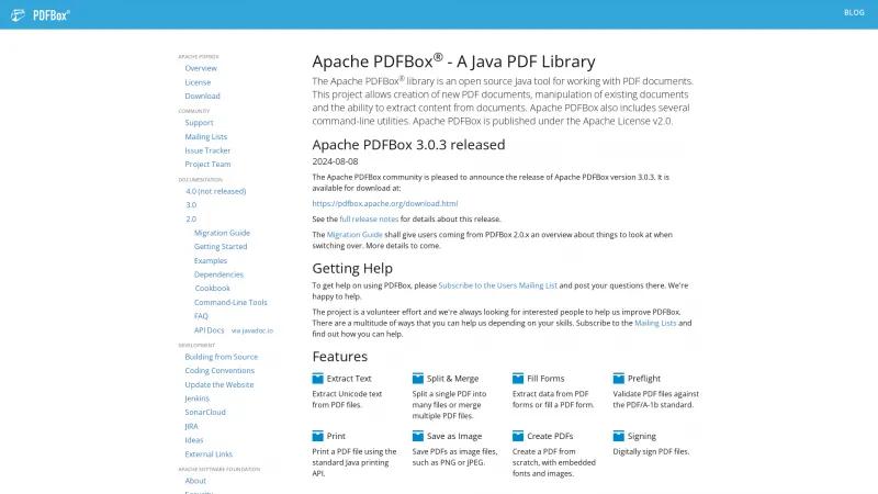 Homepage of PDFBox