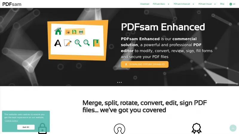 Homepage of PDFsam Basic