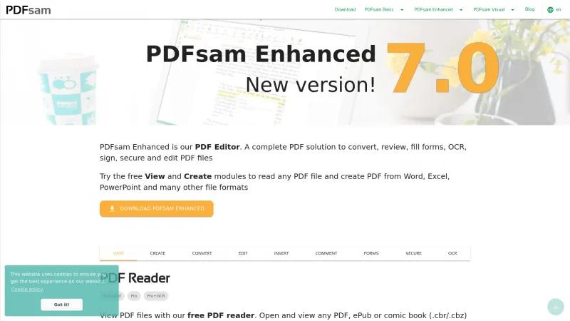 Homepage of PDFsam Enhanced