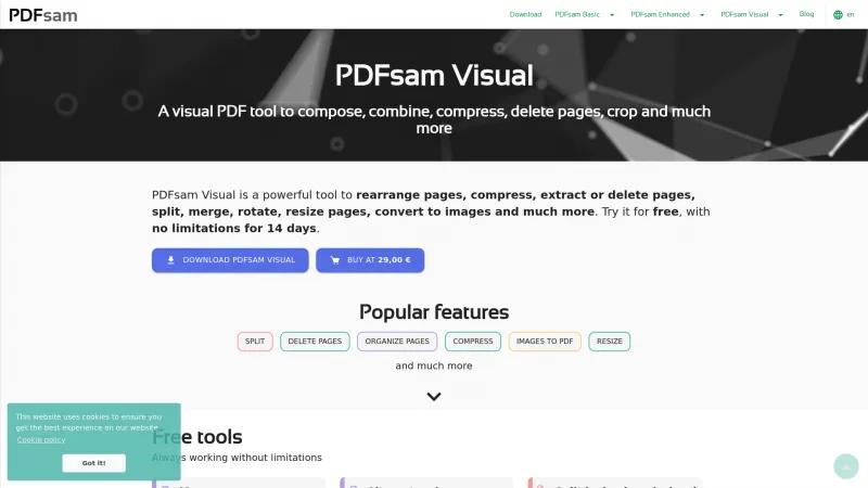 Homepage of PDFsam Visual