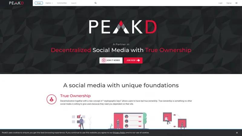 Homepage of PeakD