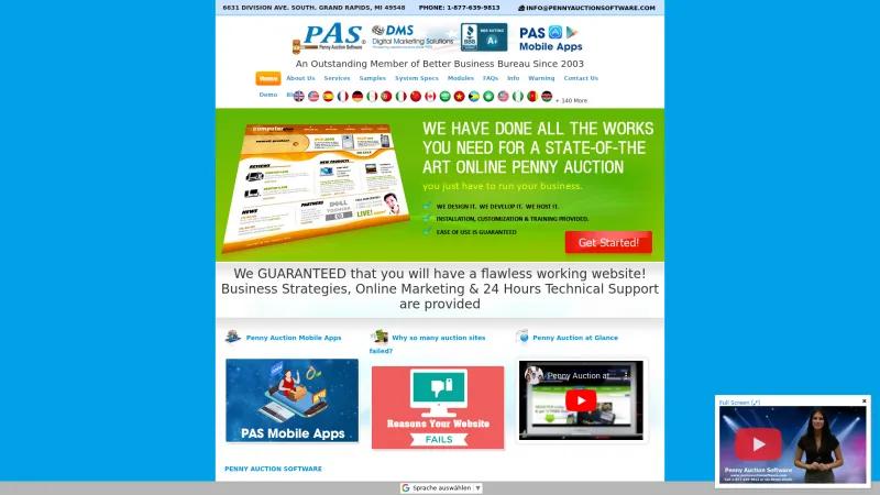 Homepage of PAS