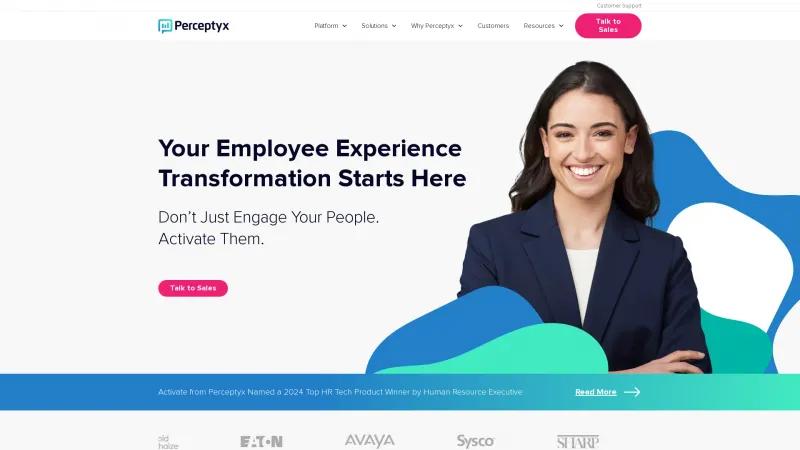 Homepage of Perceptyx