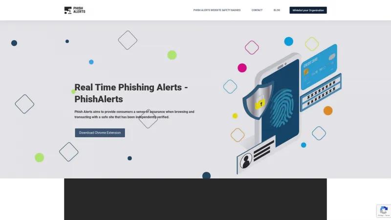 Homepage of Phish Alerts