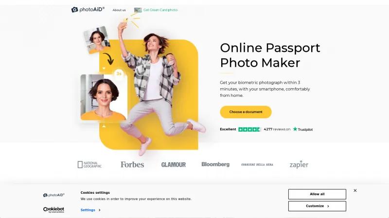 Homepage of PhotoAiD