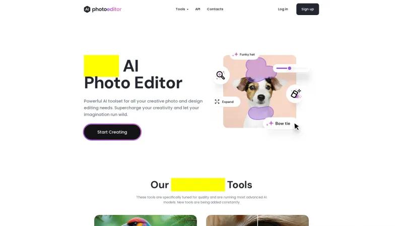 Homepage of PhotoEditor.ai