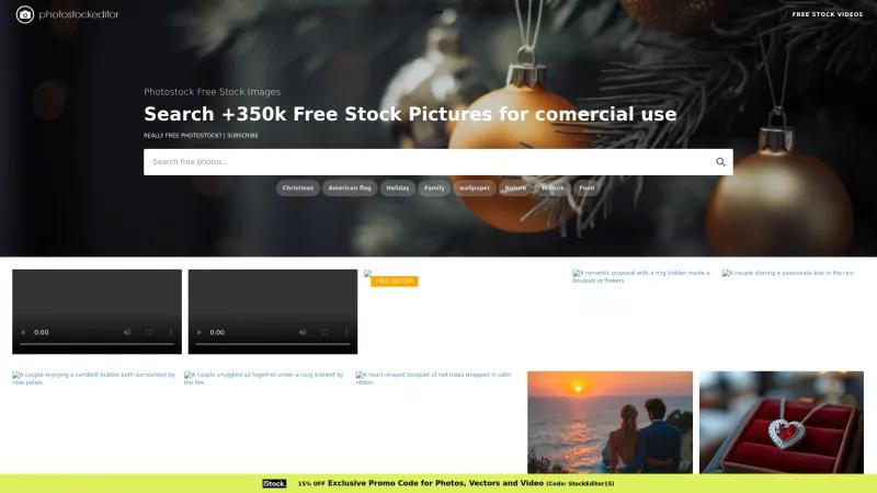 Homepage of Photostockeditor